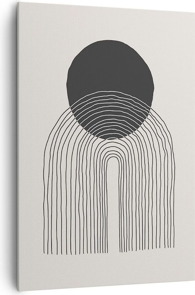 Bild auf Leinwand - Leinwandbild - Einteilig - Boho Abstraktion Geometrie - 70x100cm - Wand Bild - Wanddeko - Wandbilder - Leinwanddruck - Wanddeko...