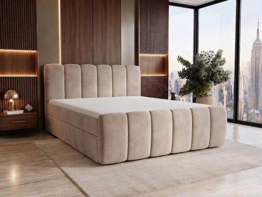 Lit boxspring 160x200 modèle Cloe avec tiroirs de Image du produit  Image générée par une IA