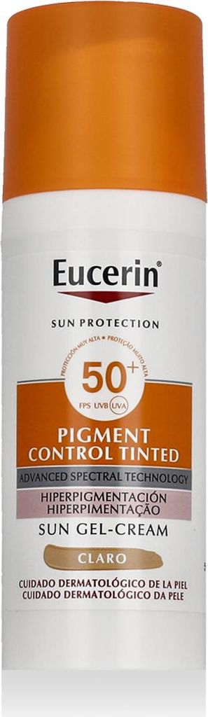 Eucerin Pigment Control Getinte Zonnebrandgel-crème SPF 50+ Productafbeelding 