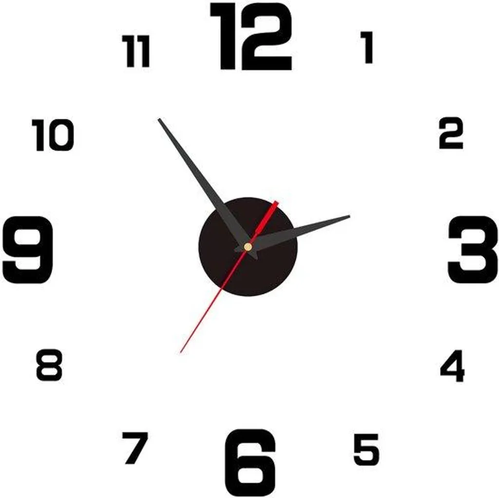 Horloge murale avec fonction d'arrêt et affichage LED noir mat