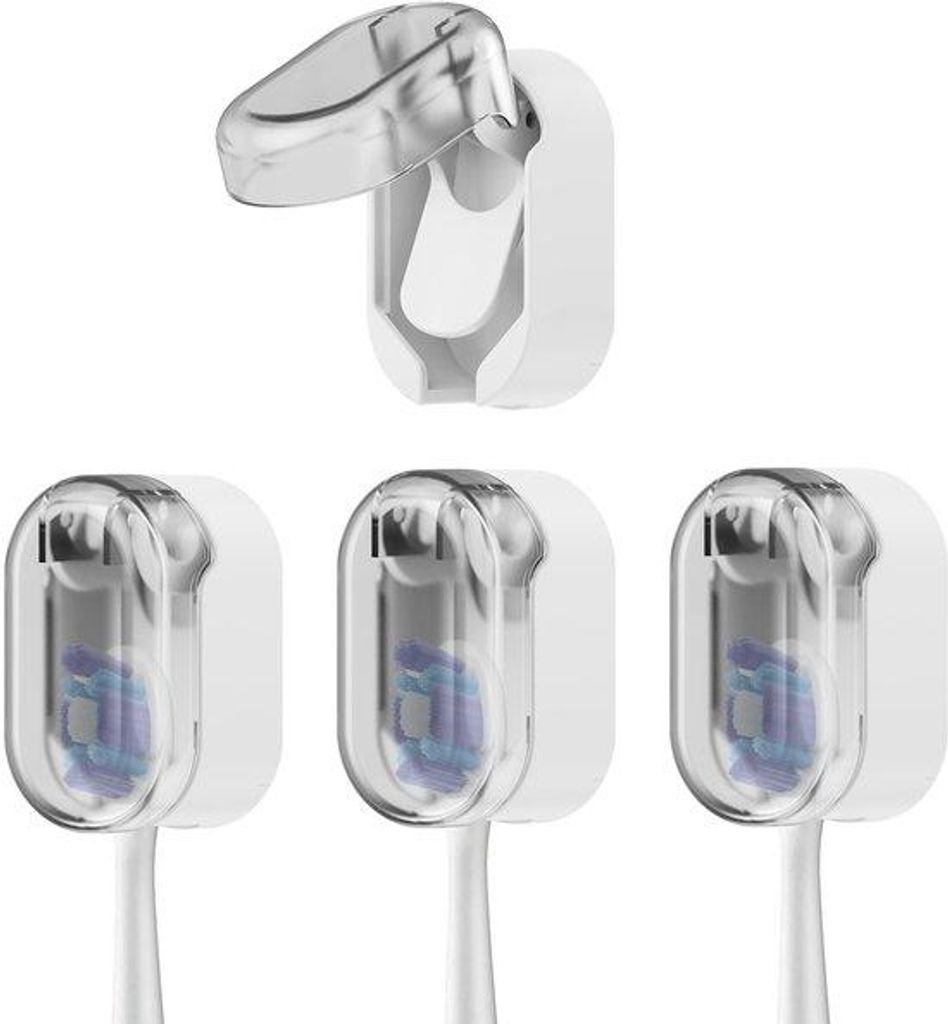 FOTINOR Zahnbürstenhalter 4er-Pack, staubdicht, für elektrische Zahnbürsten, Wandmontage, selbstklebender Zahnbürstenhalter zur Aufbewahrung vo...