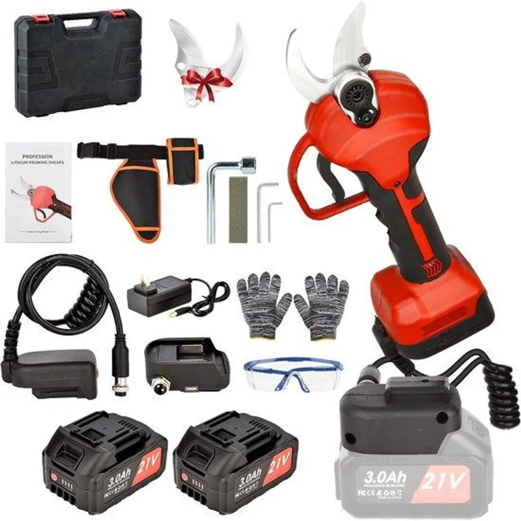 Sécateur électrique sans fil 40mm avec 2 batteries 21V haute puissance