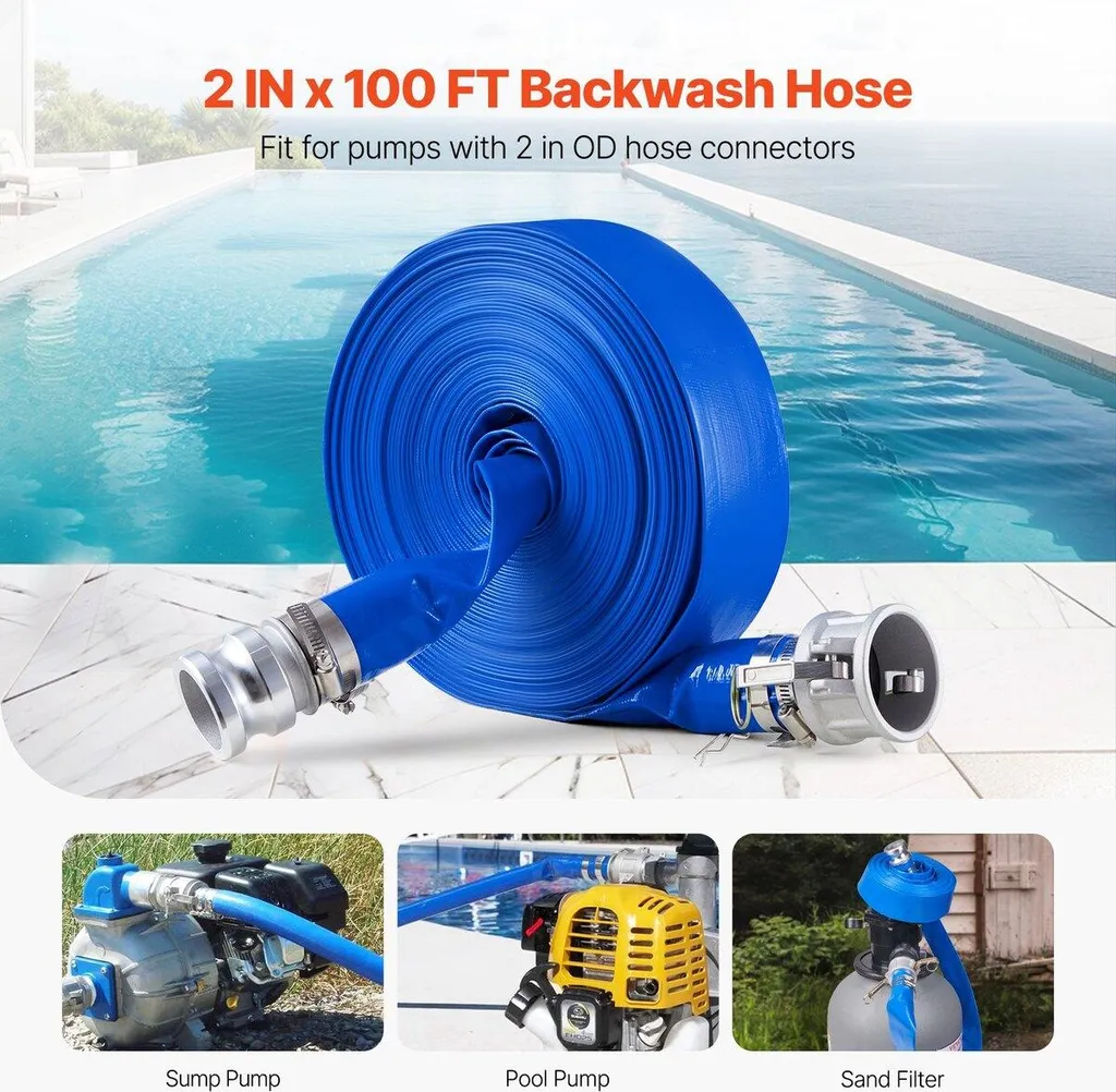 Manichetta 2" x 100ft Professionale | Tubo Scarico PVC Alta Pressione - 2