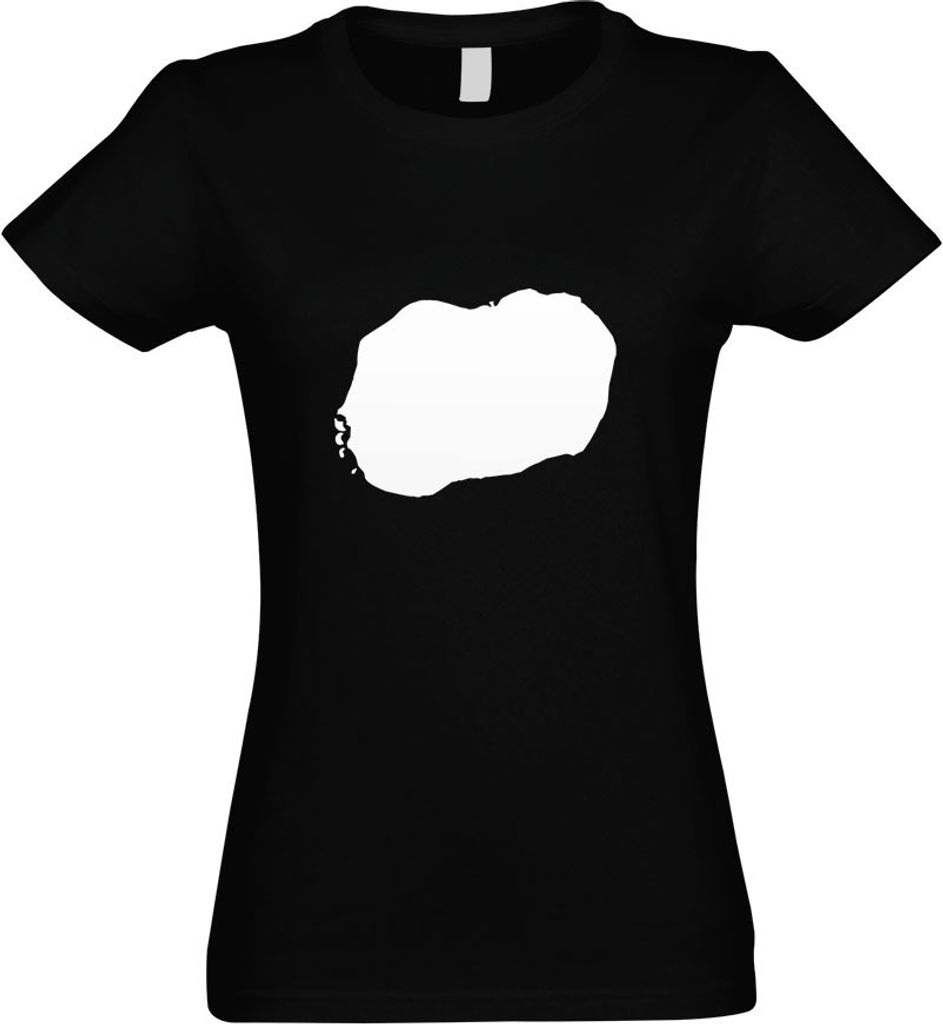 Kiwistar - T-Shirt tailliert - Damen - schwarz - Cookinseln Umriss Kontur - mit Motiv Bedruckt - Funshirt Design - Sport - Freizeit - Damen - XXL