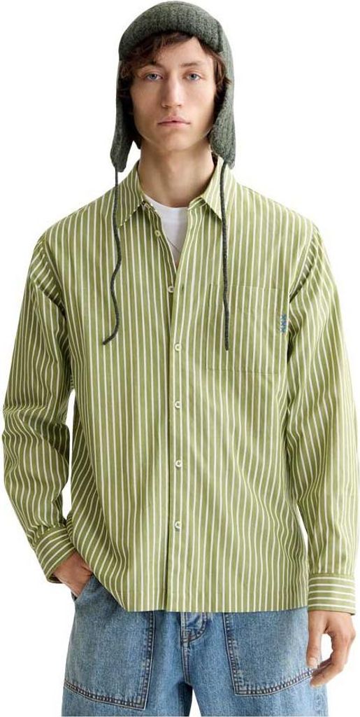 Scotch & Soda Striped Relaxed Fit Poplin Langarmhemd Grün L Mann Grün L