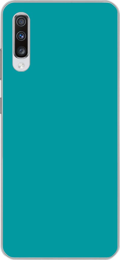 MuchoWow Handyhülle Schutzhülle Hülle für Telefoonhoesje Samsung Galaxy A70 Blau - Unifarben Silikon Softcase Handy Hülle - Schutzhaube