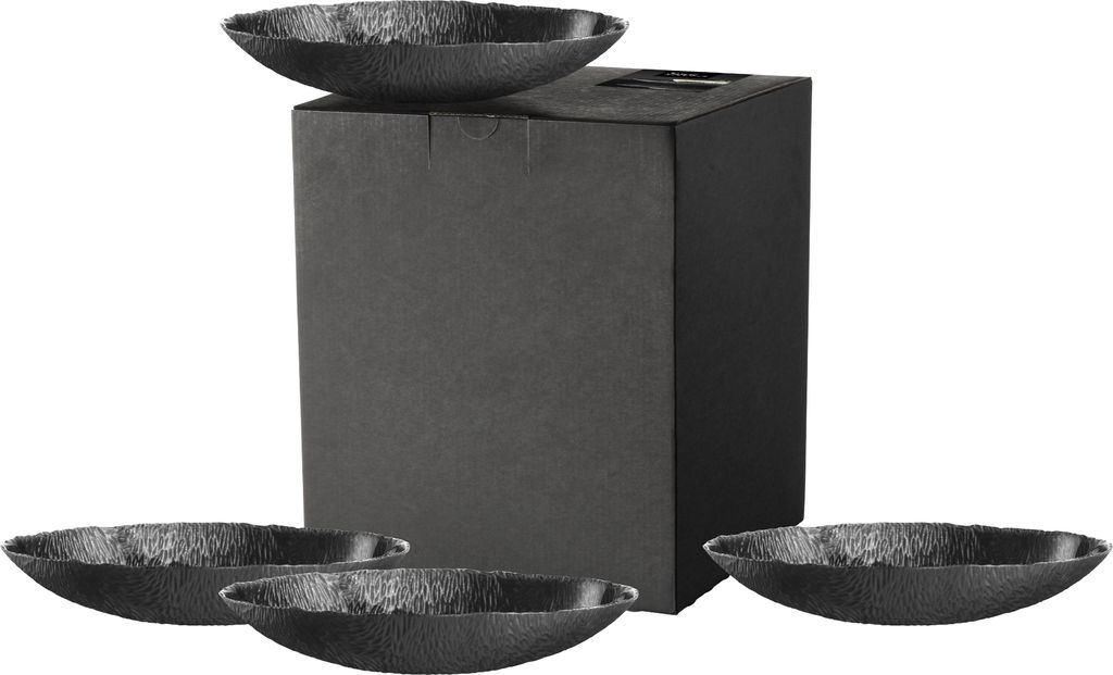 Eisch Schalen Sen Black, 4er Set, Schale, Müslischale, Salatschale, Dekoschale, Glas, Schwarz, Ø 21 cm, 75131622