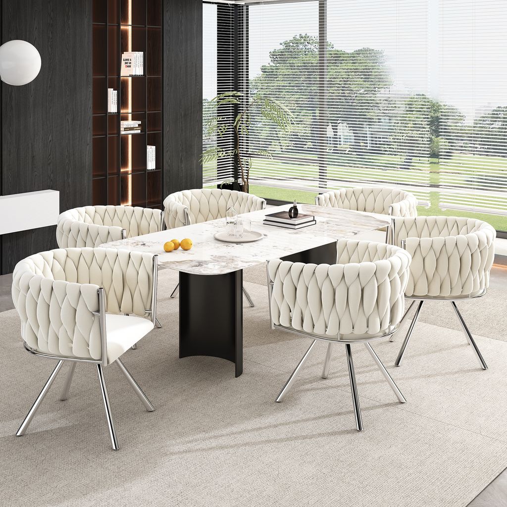 Silla giratoria MODFU, silla de comedor de terciopelo, Imagen del producto 