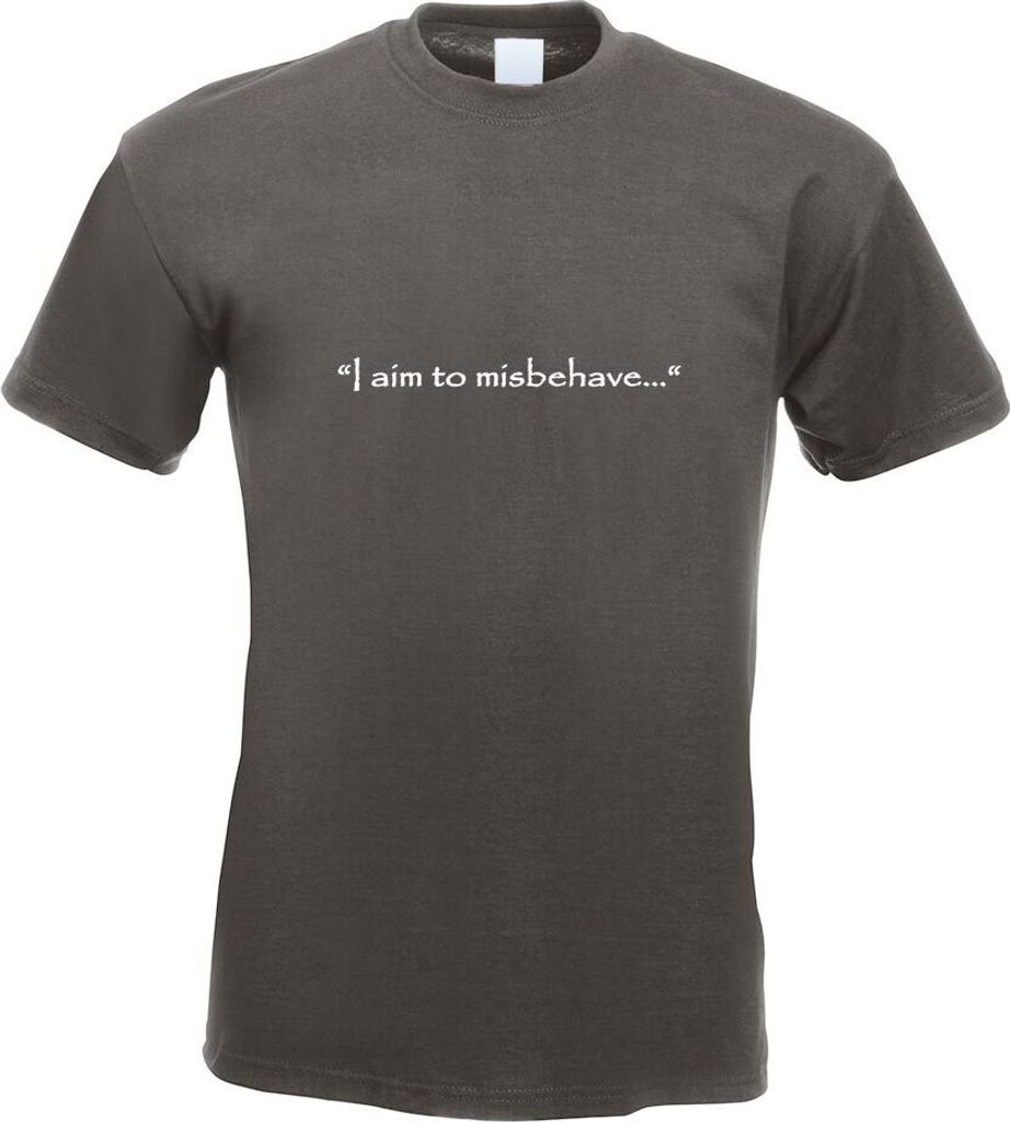 Kiwistar - T-Shirt - Graphit - I aim to Misbehave Motiv Bedruckt Funshirt Design Print - mit Motiv Bedruckt - Funshirt Design - Sport - Freizeit - ...