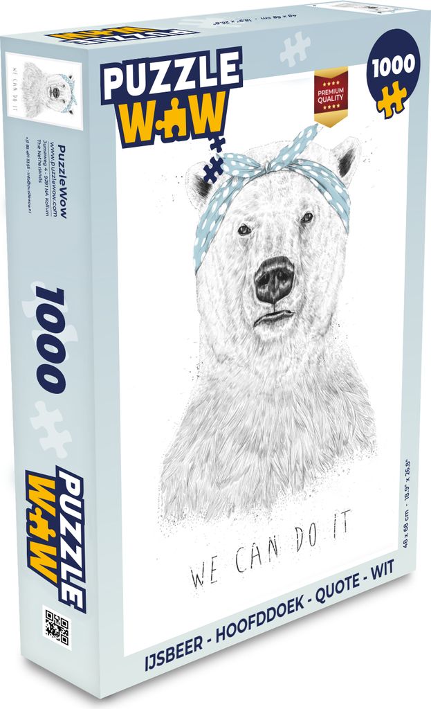 MuchoWow Puzzle 1000 Teile Eisbär - Kopftuch - Zitat - Weiß - Spielzeug - Alt und Jung - Spiele - Puzzeln