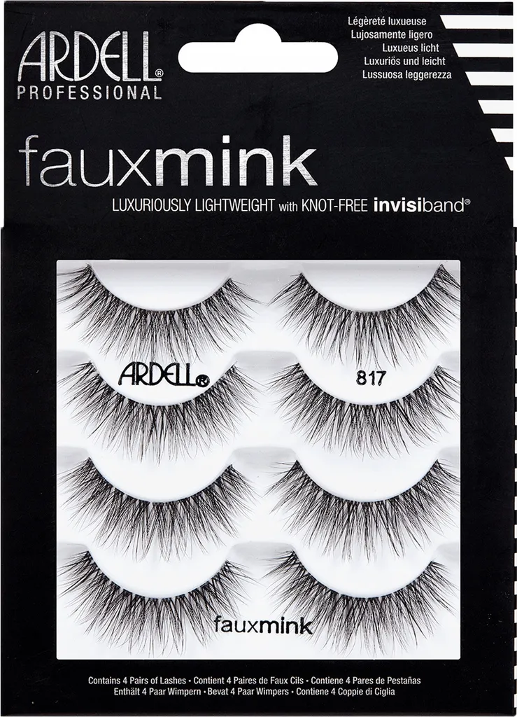 Ardell Faux Cils 817 Faux Mink : Volume Naturel pour Cils Courts - 4x