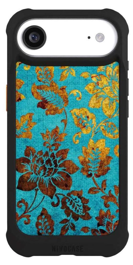 NIVOCASE Hülle für Apple iPhone Air Stoßfeste Handyhülle NIVOmax Case Schwarz Blumen Ornamente Vintage