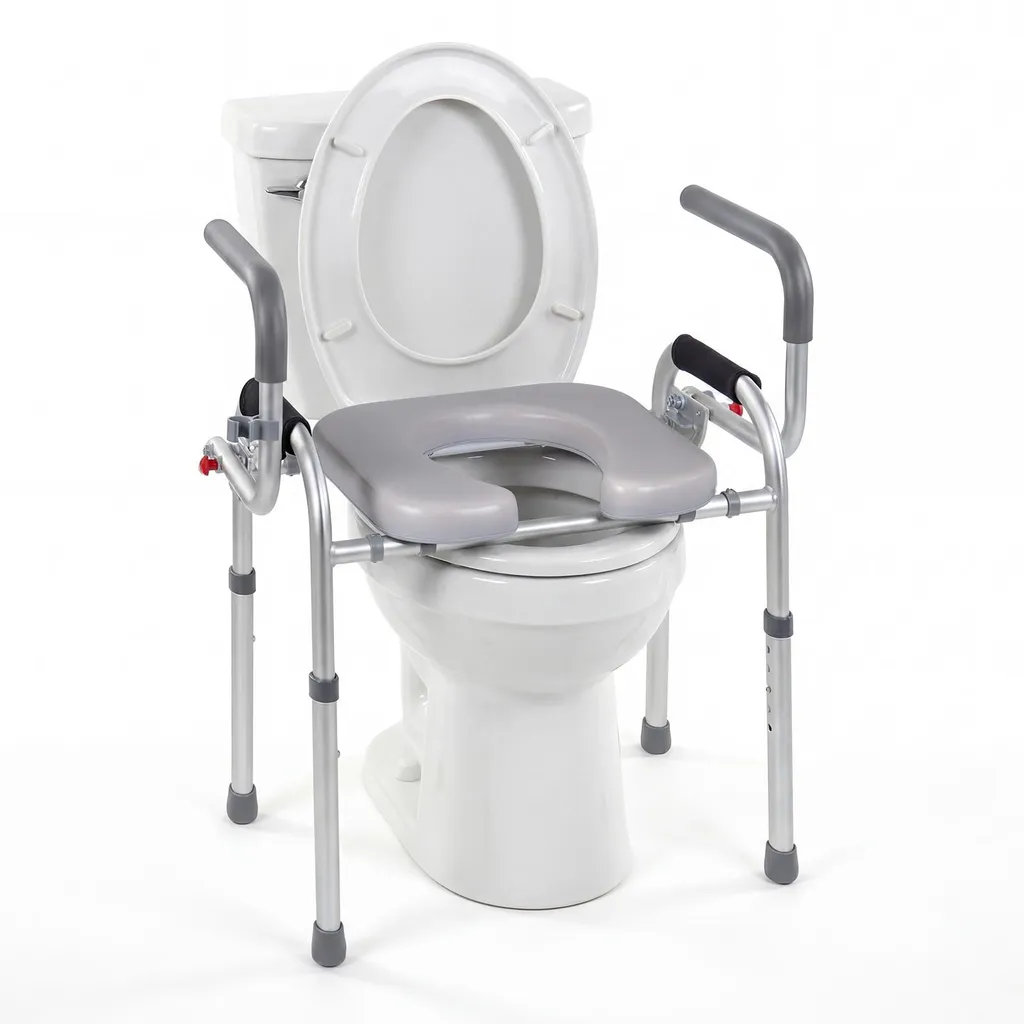 Rehausseur de toilette 5 niveaux avec assise souple et support douche
