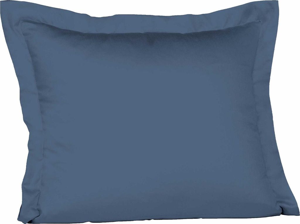 Fleuresse Mako-Satin-Kissenbezug uni colours 6073 denim 35x40 cm Stehsaum