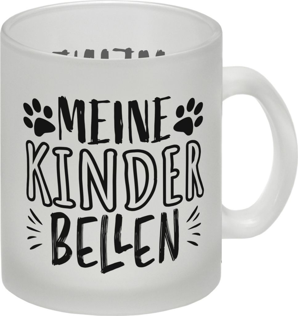 Meine Kinder bellen Hunde Glas Tasse Produktbild 