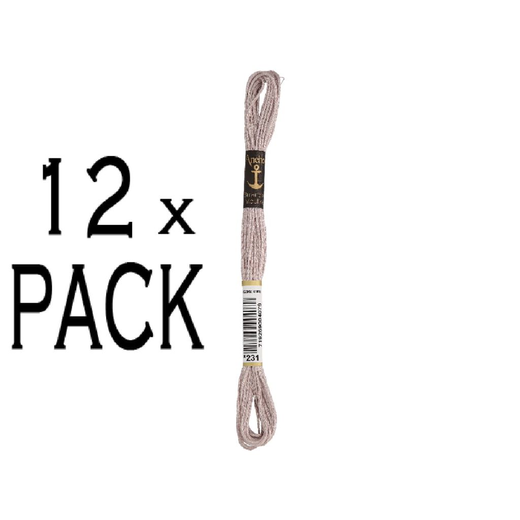 12x Anchor Sticktwist 8m, sand, Baumwolle, Farbe 231, 6 Fäden