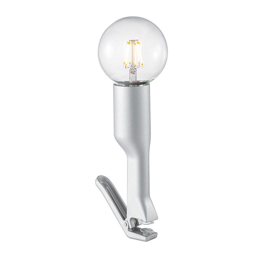 LeuchtenDirekt Klemmleuchte Turn Me Silber max. 60W E27 Produktbild 