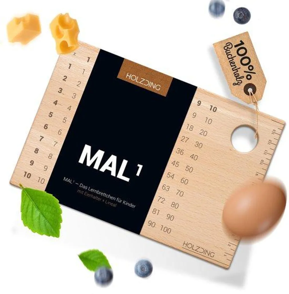Jouet en bois Holzding MAL1 avec règle et porte-œuf pour apprentissage