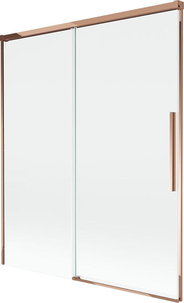 Mexen Rox Badewanne Paravent 2-flügelig zum Schieben 100 x 150 cm, transparent, Chrom - 8C9-100-003-01-00