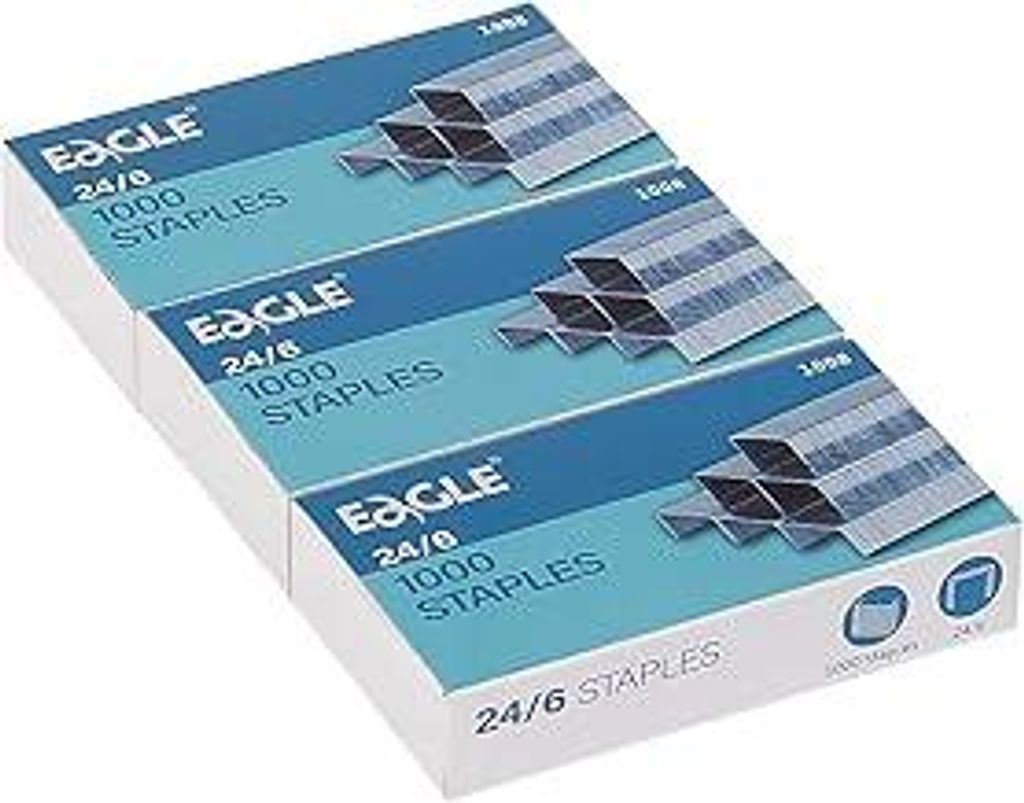 Eagle Heftklammern, 24/6 Heftklammern, 1000/Box, 3er Pack, 3000 Pcs insgesamt