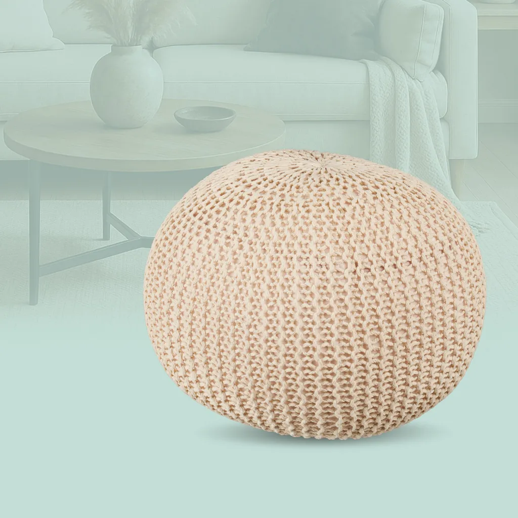 relaxdays Pouf in maglia - 2