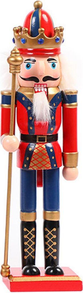 Holz-Nussknacker, 30 cm, handbemalter Soldat mit beweglichem Kiefer, Weihnachtsdekoration für Kaminsims und Weihnachtsbaum, festliches Geschenk