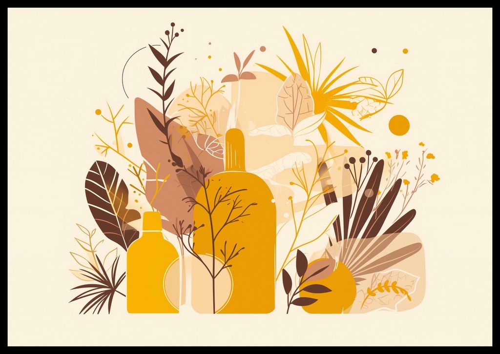 Plakat 66,5x46,5cm Goldene Pflanzen