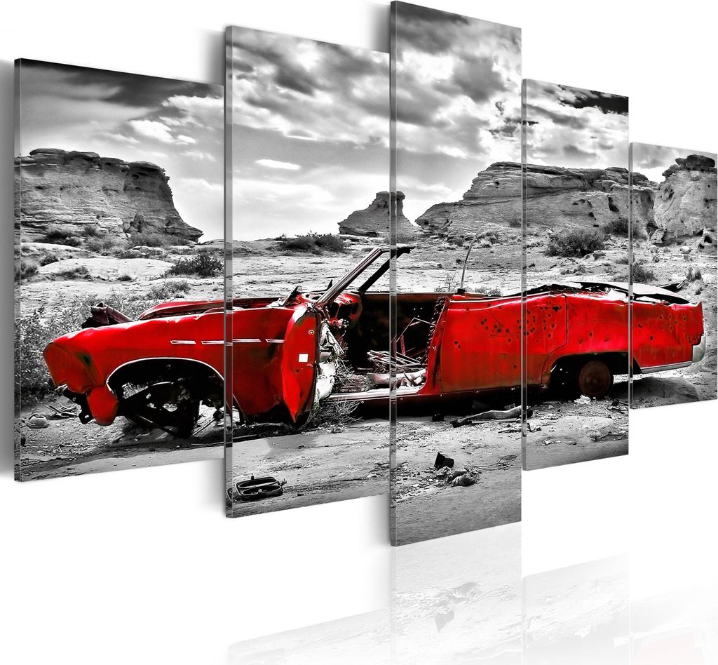 Modernes Wandbild 051380 (100x50) - 5 Teilig Bilder Fotografie auf Vlies Leinwand Foto Bild Dekoration Wand Bilder Kunstdruck Auto