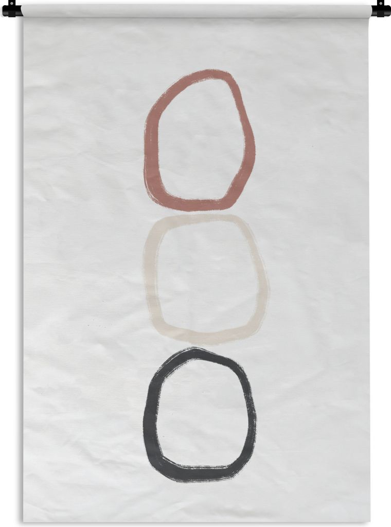 MuchoWow Wandteppich Wandbehang Minimalismus - Geometrische Formen - Pastell 120x180 cm Tapisserie Dekoration Wandtuch - Schlafzimmer - Dekoratio...