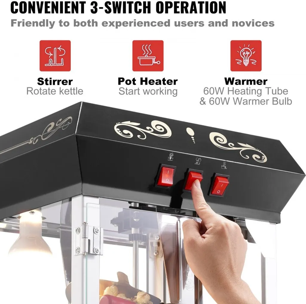 Machine à pop-corn professionnelle 8oz pour des soirées home-cinéma - 5