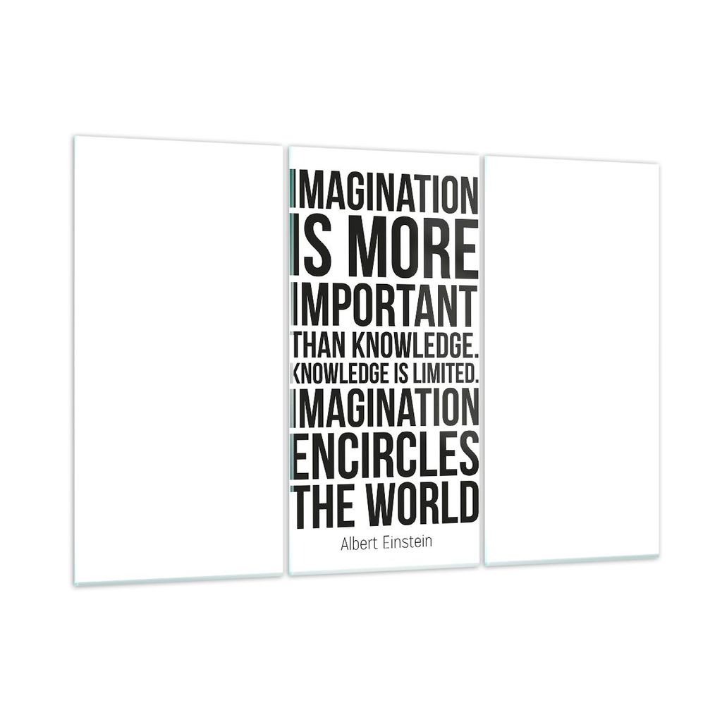 Bilder auf glas - 3 Teile - Einstein Maxim Imagination - 165x110cm - Glasbilder - Wandbilder - Bilder - Wanddekoration aus Glas - Glas Bilder - Wan...