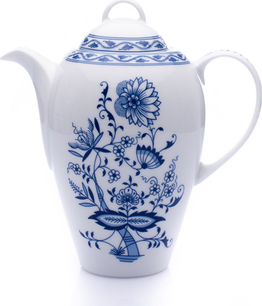 Saphyr, Kaffeekanne, Zwiebeltopf, 1,2 l, tschechisches Porzellan, Thun 1794