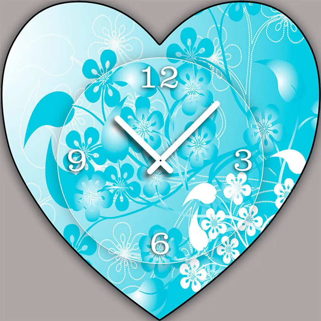 Horloge murale pour salon Dixtime V131 décoration vintage cœur