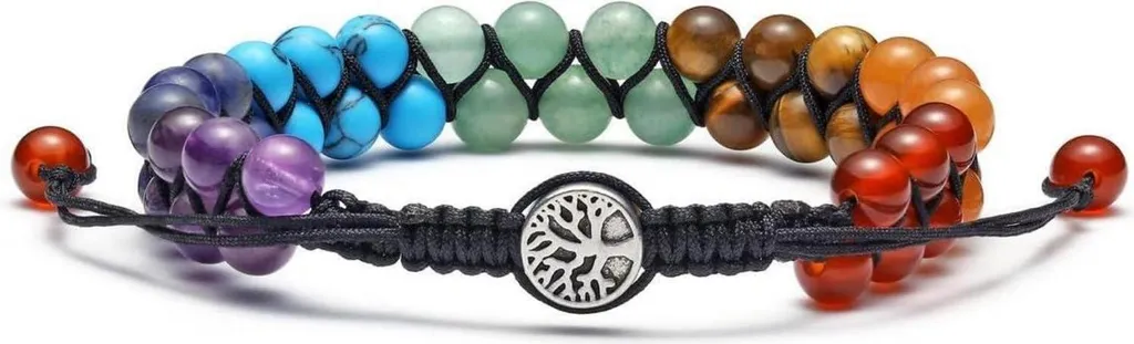 Bracelet bien-être arbre de vie chakras pour méditation et yoga