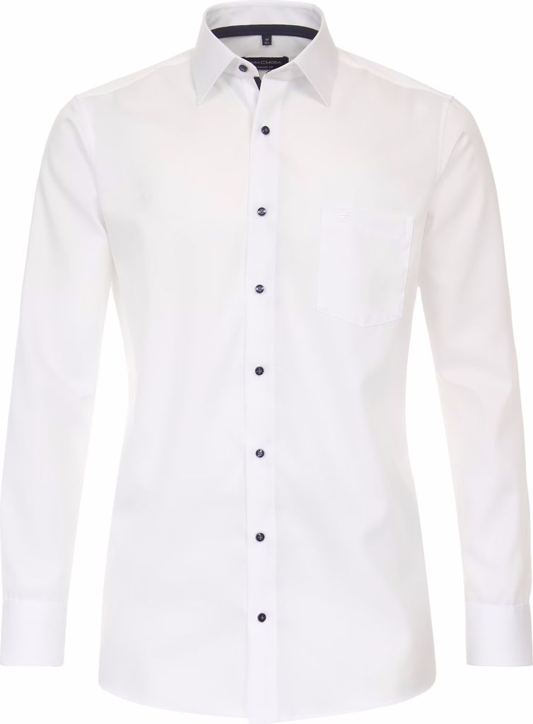 CASAMODA Herren Businesshemd Langarm Kent Comfort-Fit Struktur Weiß 39