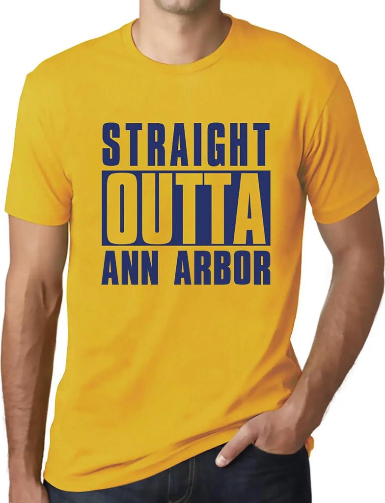 Herren Grafik T-Shirt Direkt aus Ann Arbor – Straight Outta Ann Arbor – Öko-Verantwortlich Vintage Jahrgang Kurzarm Lustige Druck Geburtstag G...
