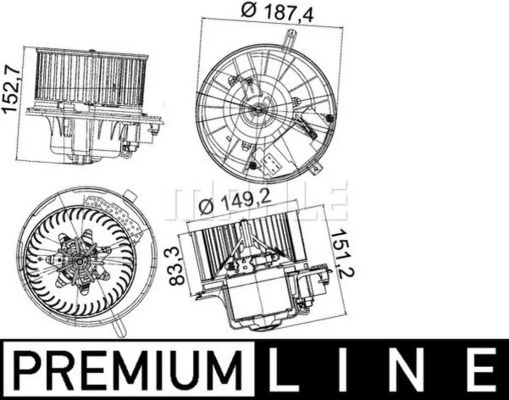 Ventilateur habitacle AB 149 000P silencieux et puissant pour VW Golf V