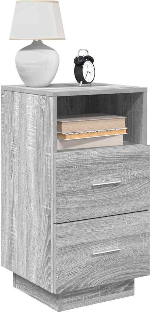 vidaXL Nachttische 2 Stk. mit 2 Schubladen Grau Sonoma 36x36x68 cm