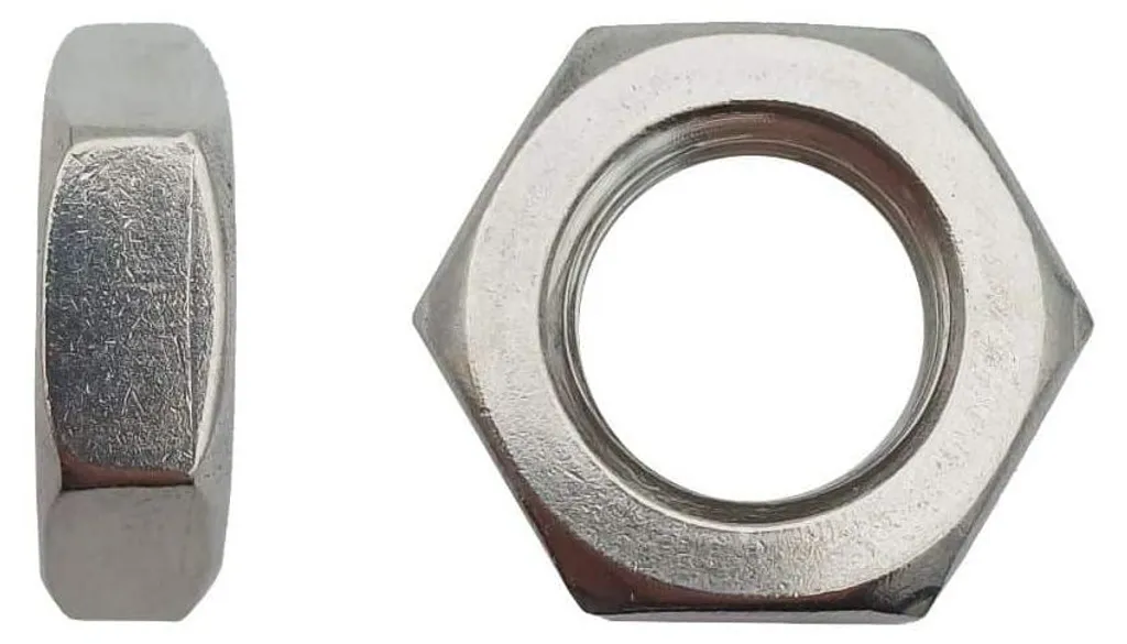 Écrous hexagonaux bas M18 Inox A2 anti-rouille pour fixation durable