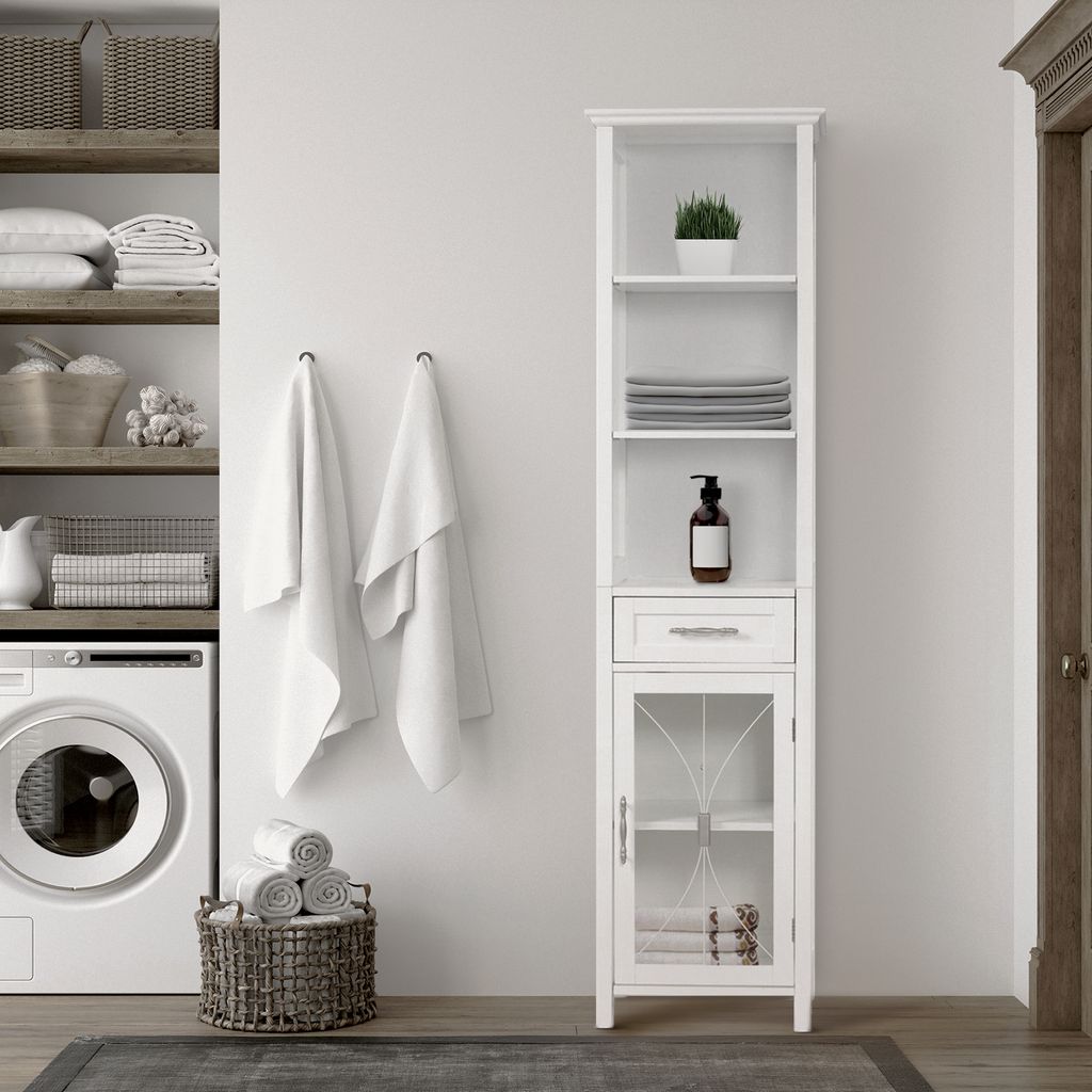 Elegant Home Fashions Holz Badezimmer Schrank Multi Functional Weiß 7978