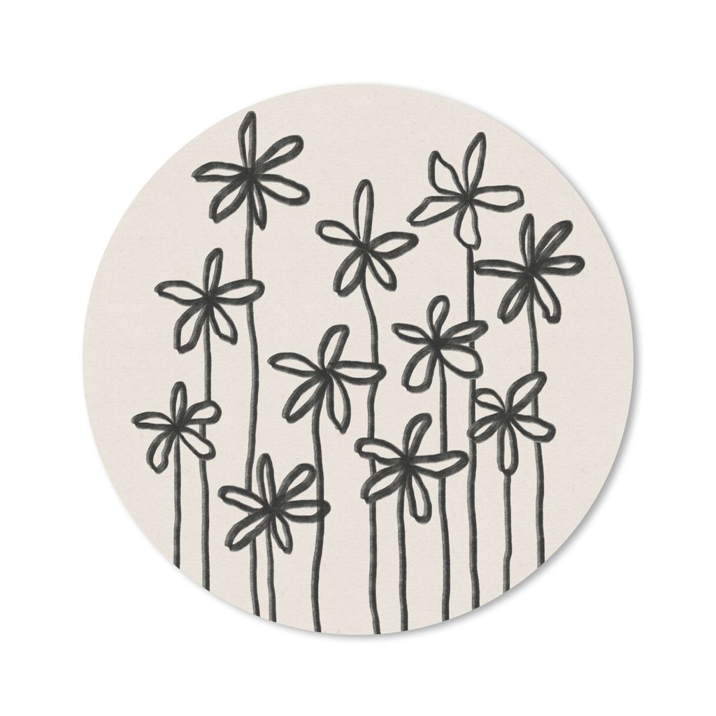 MuchoWow Mauspad Mousepad Blumen - Pflanzen - Pastell - Abstrakt 50x50 cm - Mousepads - Maus Mat - Pad - Mausunterlage - Vinyl