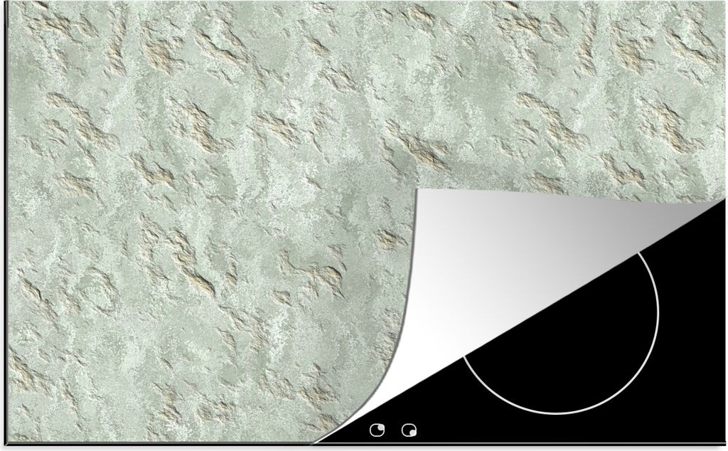 KitchenYeah Herdabdeckplatte Gips - Struktur - Muster , 80x52cm, Küche Deko, Glaskeramikkochfeld Herdabdeckung, Abdeckplatte fùr Kochfeld