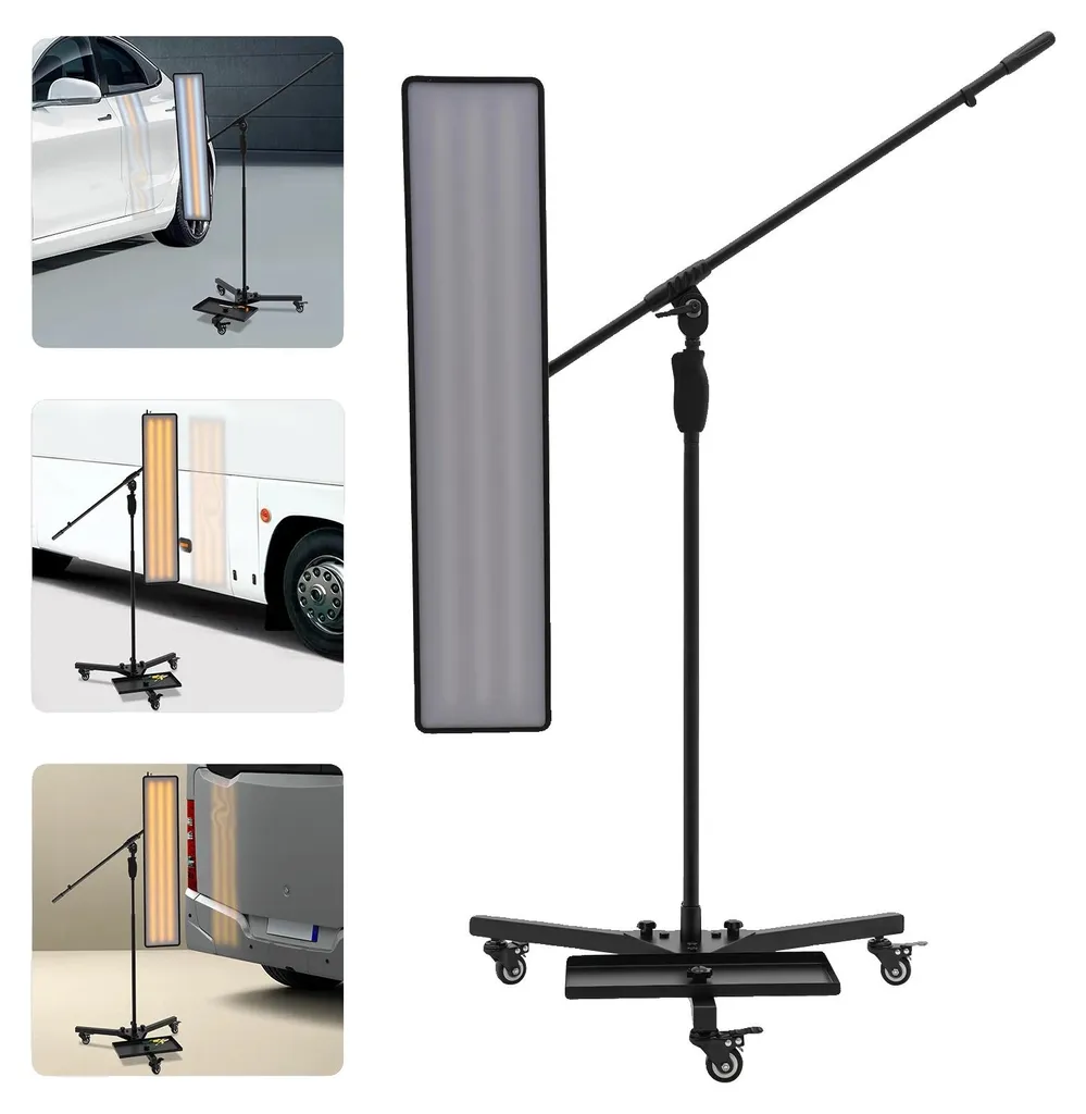 Lampe PDR de carrossier réglable 110-163cm avec panneau LED inclinable