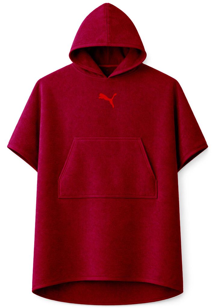 Puma Uni Badeponcho Poncho mit Kapuze Strand Sauna 660009, Farbe:Red, Bekleidungsgröße:L/XL
