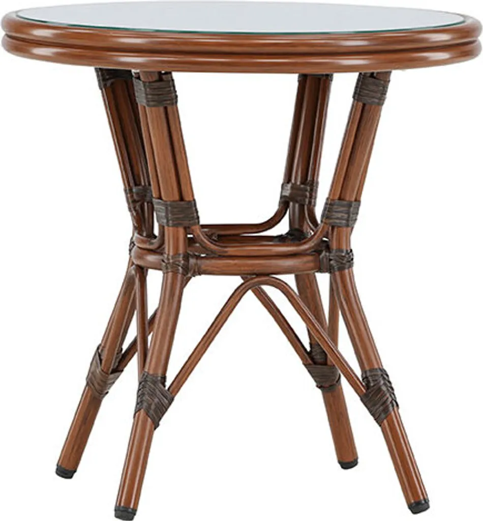 Petite table Sagrestable Ø60cm marron - Plateau effet bois résistant - 2