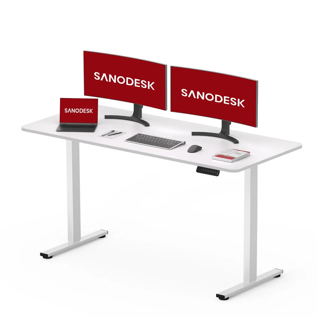 Scrivania Bianca SANODESK 120x60: Eleganza e Funzione Standing Desk