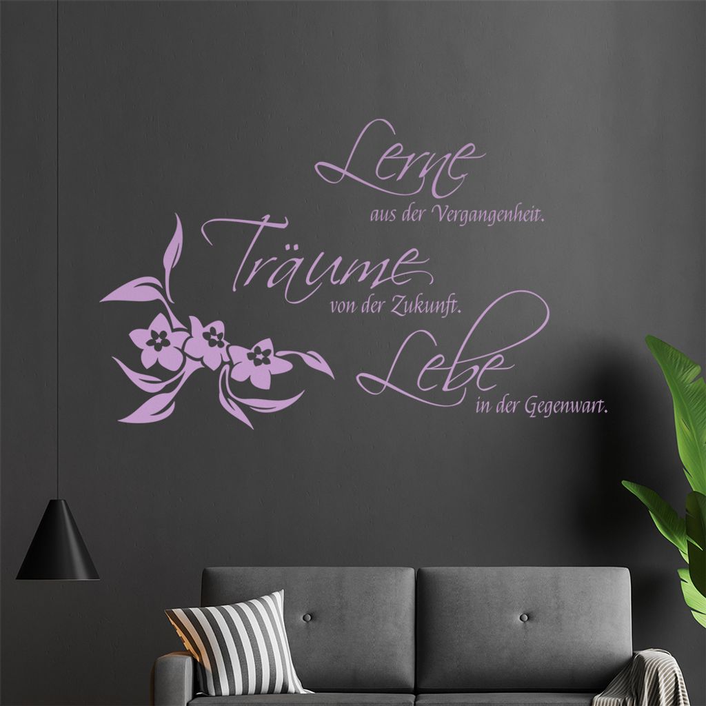 Lerne aus der Vergangenheit... Wandtattoo in 6 Größen - Wandaufkleber Wall Sticker - Dekoration, Küche, Wohnzimmer, Schlafzimmer, Badezimmer