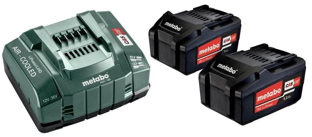 Metabo battery set 2 x 5,2ah + charger Zdjęcie produktu 
