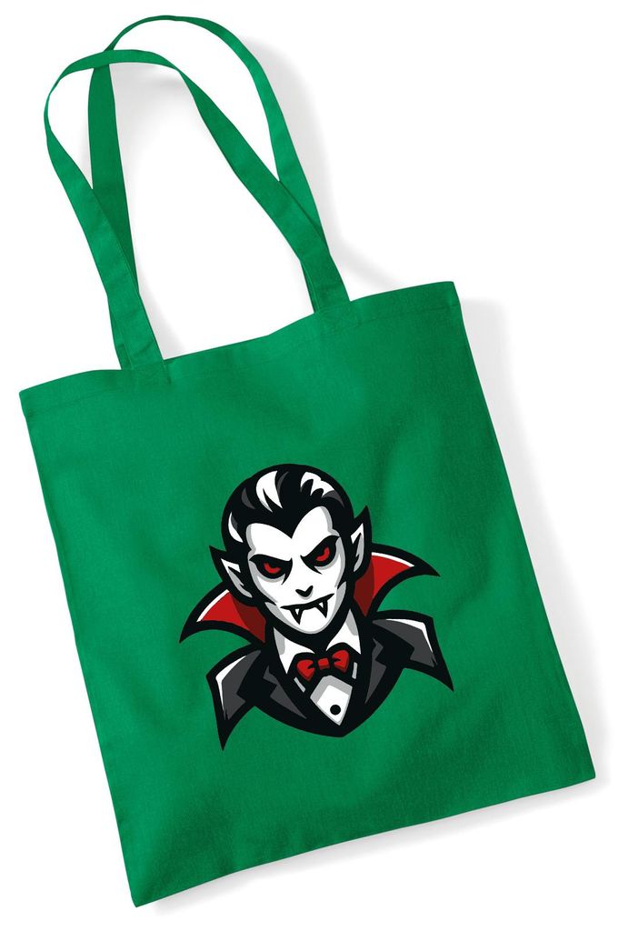 Huuraa Jutebeutel Vampir Fabelwesen 10 Liter Kelly Green Baumwolle Tasche Geschenkidee