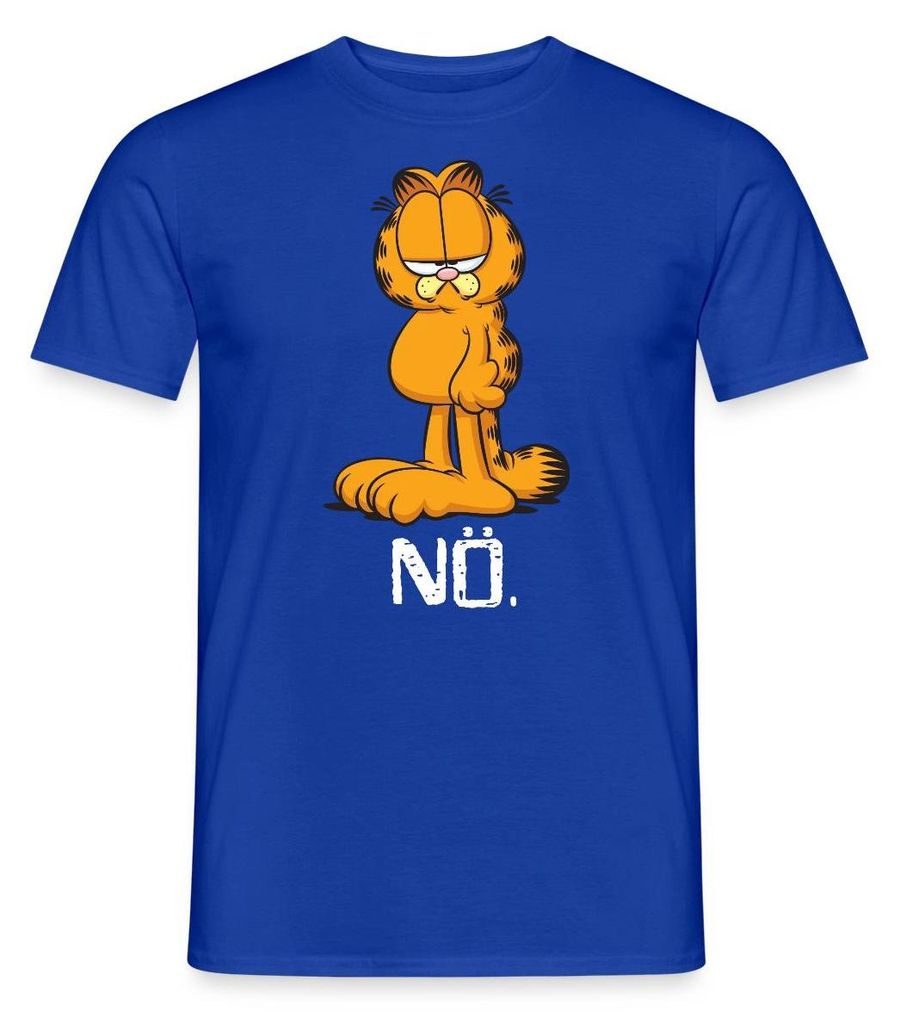 Spreadshirt Garfield Nö Nein Kein Bock Lustig Männer T-Shirt, L, Dunkelblau